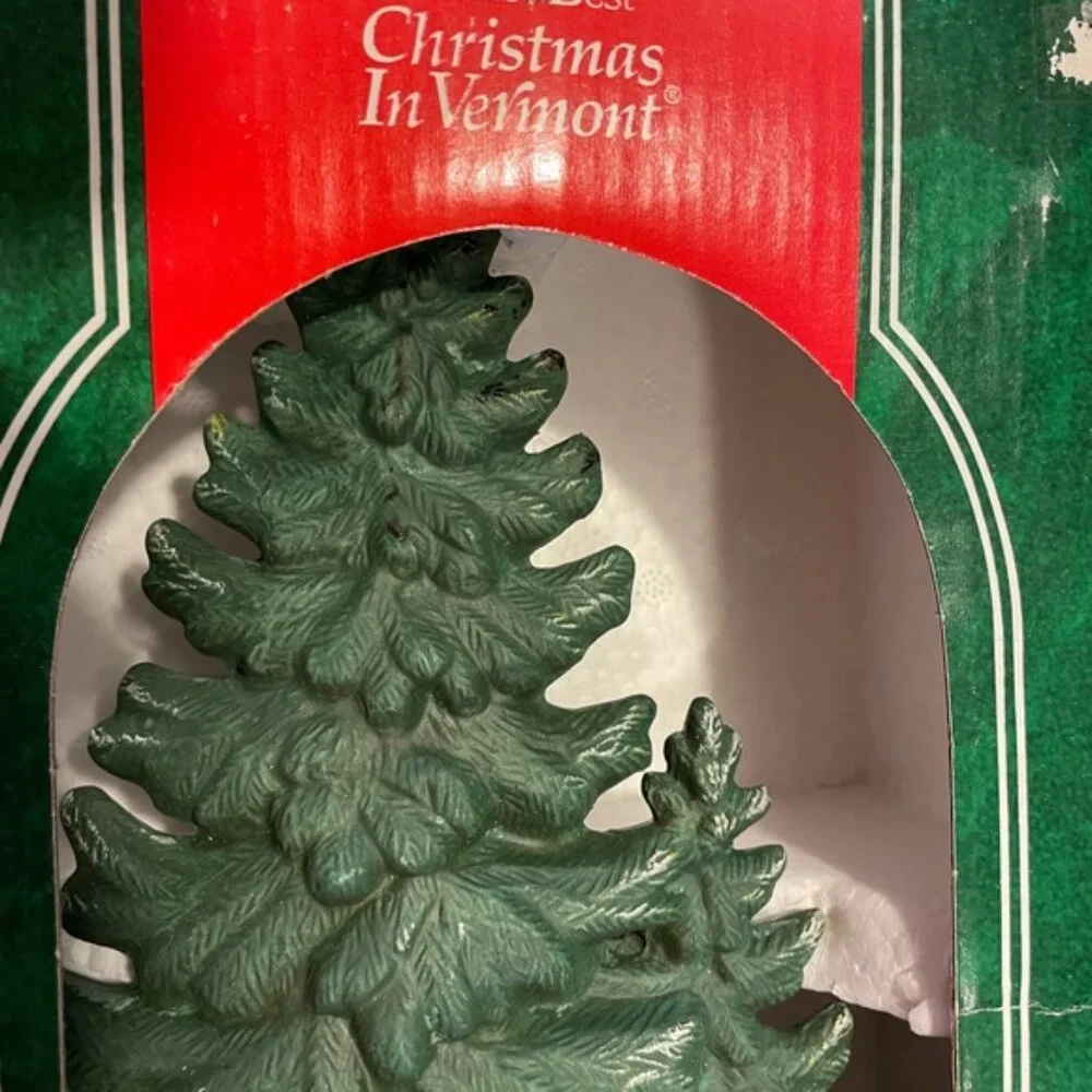 Vtg 1994 Santa's Best Christmas In Vermont Hand Painted Trees Christmas 12